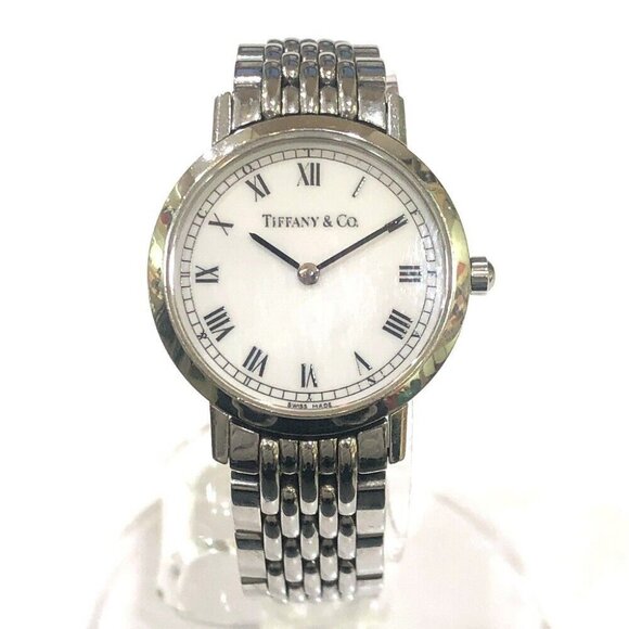 TIFFANY&Co. Ｍ1510 Classic Quartz Round 2 Hands Analog Wristwatch SS Silver Tiffany M151 Quartz Steel for $524 for sale from a Trusted  main image 4